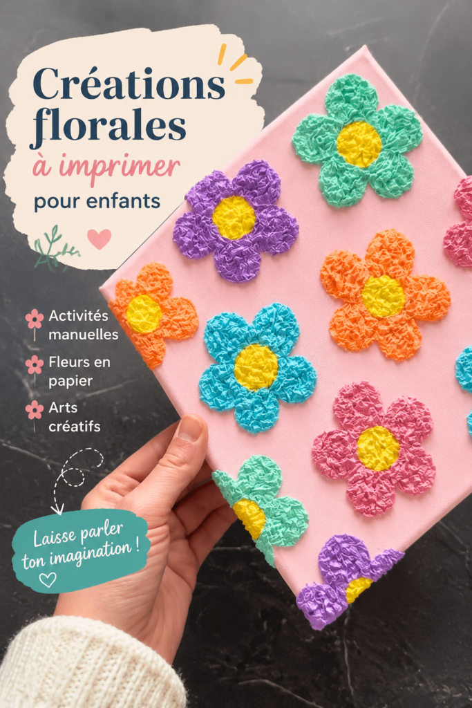 Atelier floral coloré en papier pour enfants