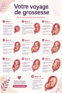 Une femme enceinte souriante, se caressant le ventre, symbole de la maternité
