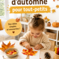 Deux enfants créant des bricolages d'automne avec des feuilles et des peintures.
