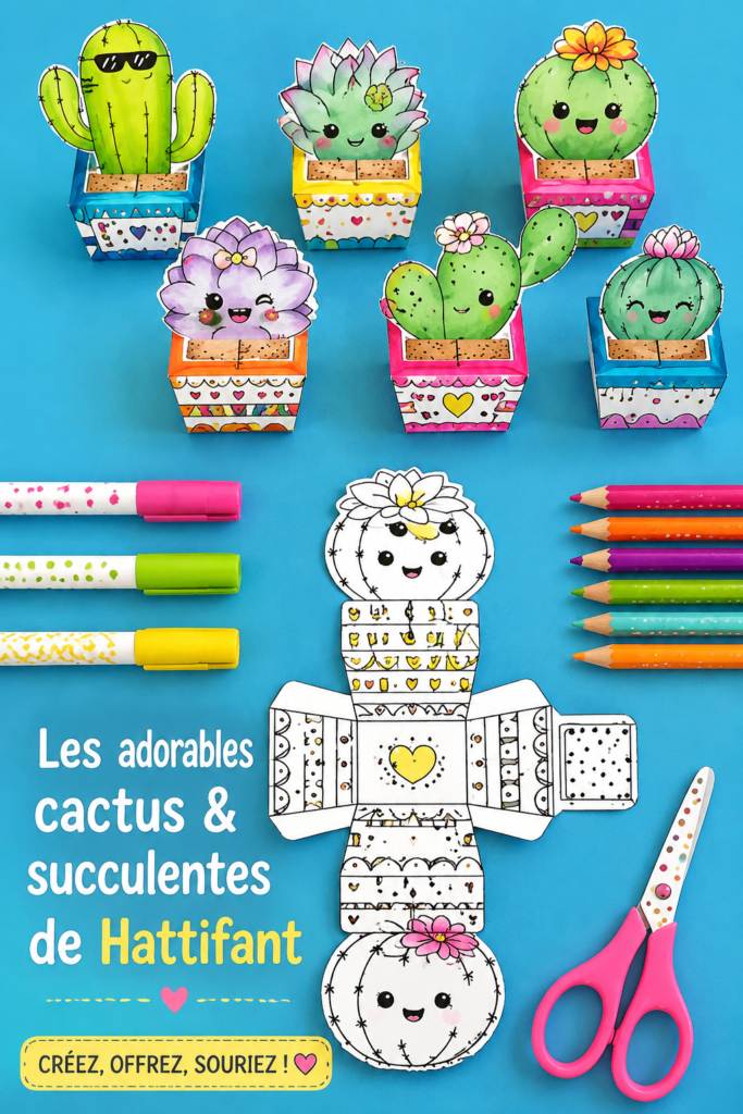 Des cactus colorés et des succulentes dans un pot, parfaits pour une décoration intérieure.