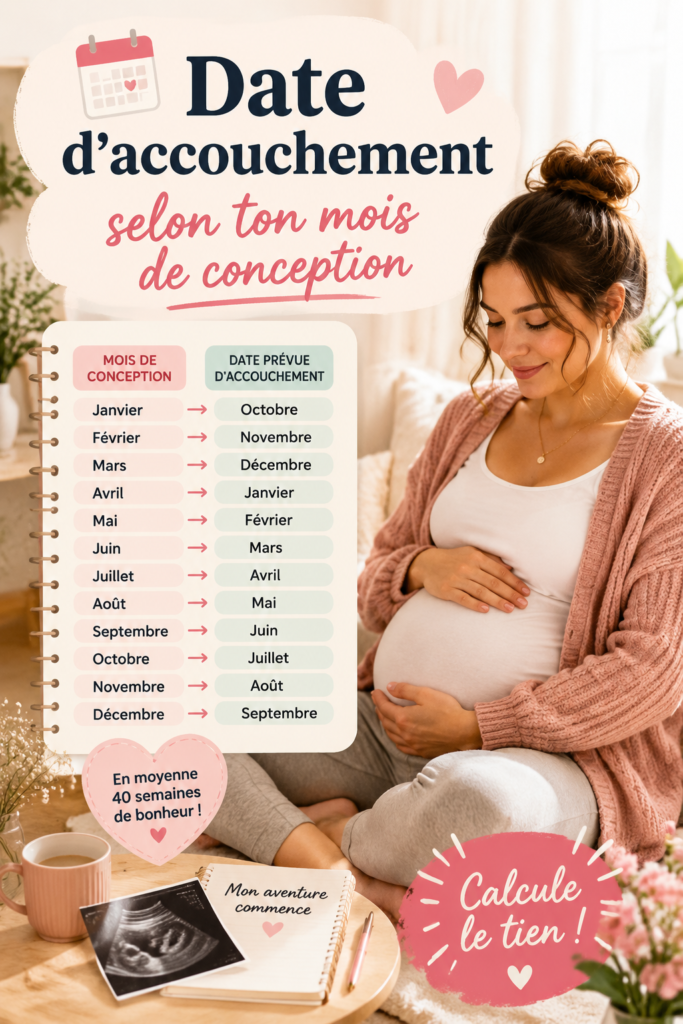 Calculatrice de date d'accouchement basée sur le mois de conception