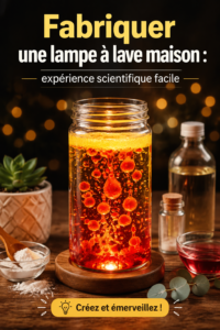 Une lampe à lave maison colorée réalisée par des enfants, parfaite pour une fête d'anniversaire.