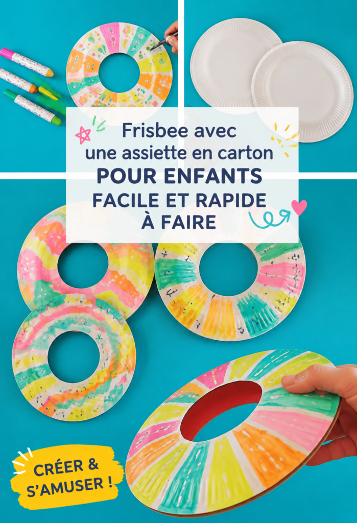 Frisbee en carton fait maison posé sur l'herbe