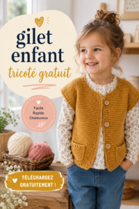 Un gilet tricoté pour enfant en couleur vive et douce
