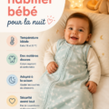 Un bébé bien habillé pour la nuit, prêt à dormir confortablement en pyjama doux.