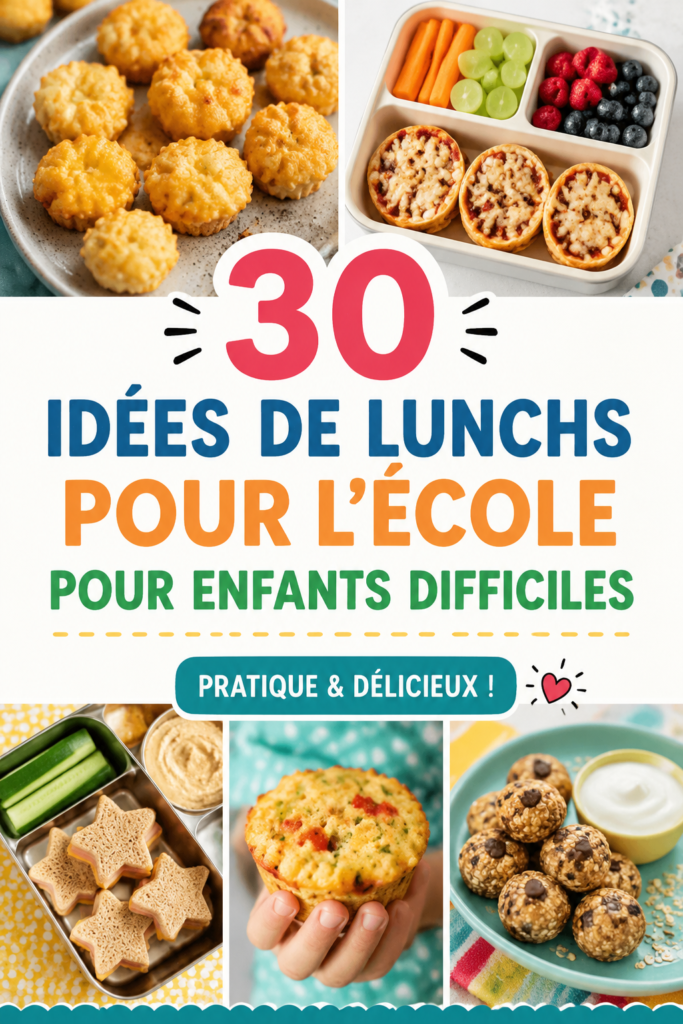 Bento avec des déjeuners colorés pour enfants difficiles, incluant des fruits et légumes.