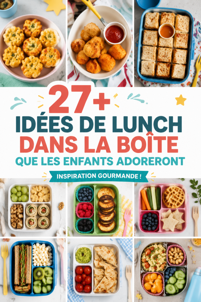 Lunch box colorée et saine pour enfants avec fruits et légumes