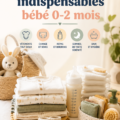 Liste des indispensables pour un bébé de 0 à 2 mois, avec un trousseau complet.