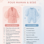 Sac à maternité minimaliste prêt pour l'hôpital avec des essentiels pour maman et bébé.