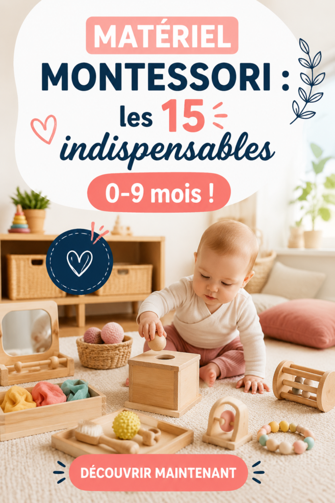 Sélection de matériels Montessori pour bébés entre 0 et 9 mois