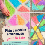 Une pâte à modeler savonneuse colorée dans un bain pour enfants