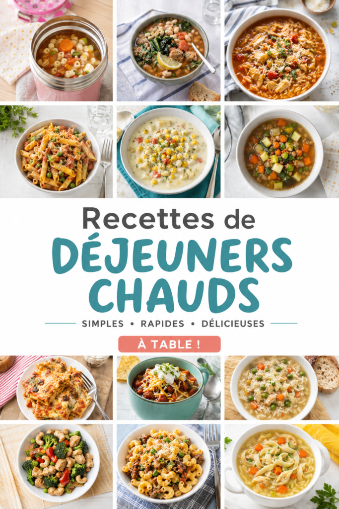 Recette de déjeuner chaud pour enfants avec des légumes et des pâtes