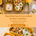 Lunch box colorée avec courgettes, feta et poulet pour enfants