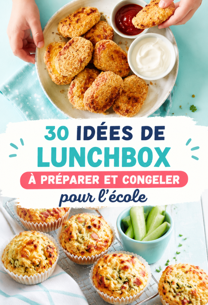 Une lunch box colorée remplie de repas sains pour enfants, incluant fruits et légumes.