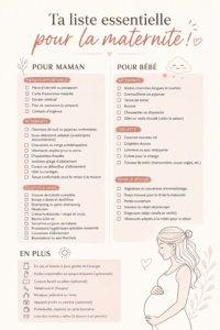 Sac de maternité ouvert avec des vêtements et accessoires essentiels pour la maman et le bébé