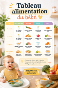 Tableau d'alimentation pour bébé coloré et ludique
