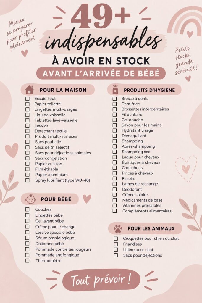 49 essentiels pour préparer l'arrivée de bébé avec succès