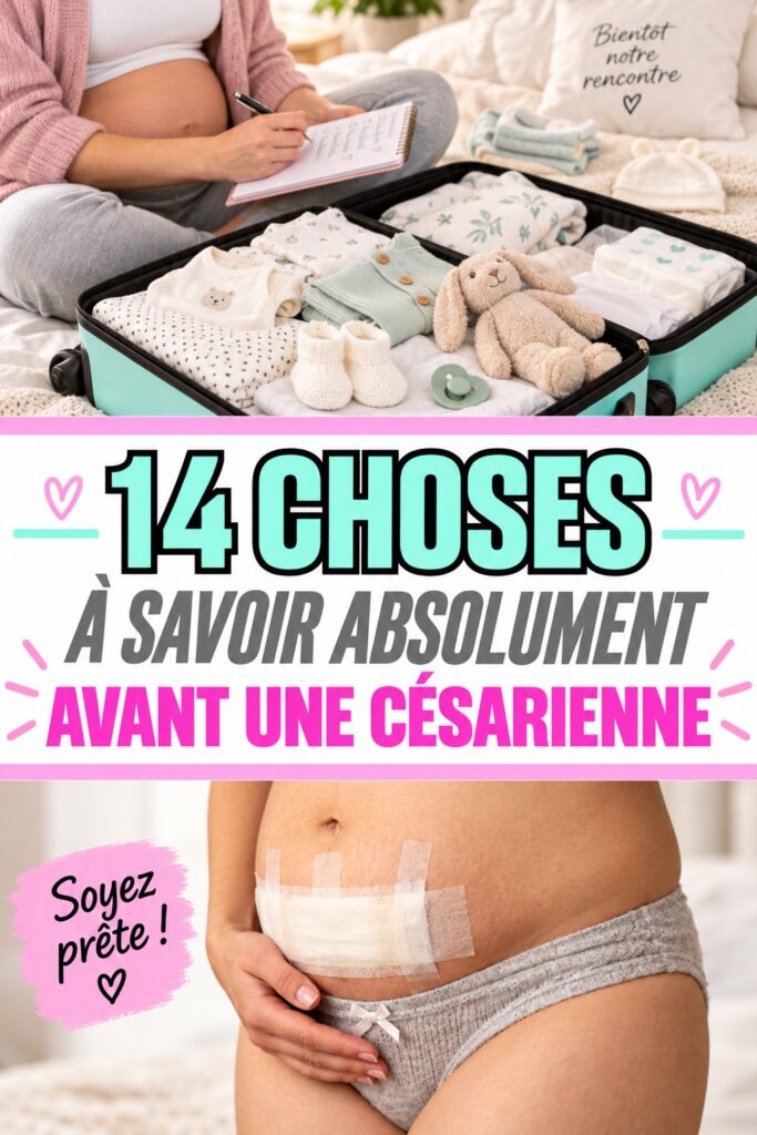 Image d'une maman enceinte se préparant pour une césarienne programmée