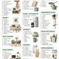 Une checklist d'essentiels pour un premier appartement, affichée sur un bureau avec un décor accueillant.