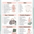 Femme enceinte préparant sa checklist pour la naissance à l'hôpital.