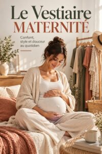 Femme enceinte portée par un look décontracté et élégant en maternité