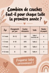 Bébé avec un paquet de couches adaptées à sa taille.