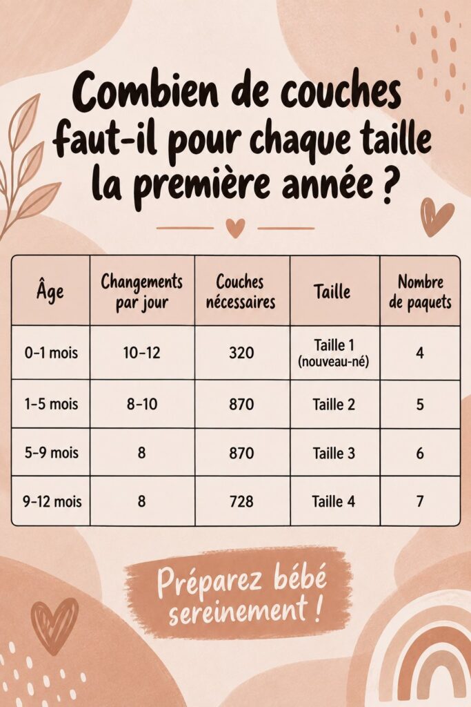 Bébé avec un paquet de couches adaptées à sa taille.
