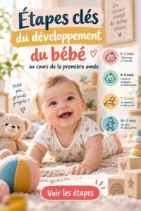 Illustration montrant les différentes étapes de développement d'un bébé.