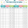 Tableau d'emploi du temps illustré pour aider les bébés à établir une routine apaisante.