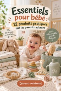 Des produits essentiels pour bébé alignés sur une table, prêts à être utilisés.