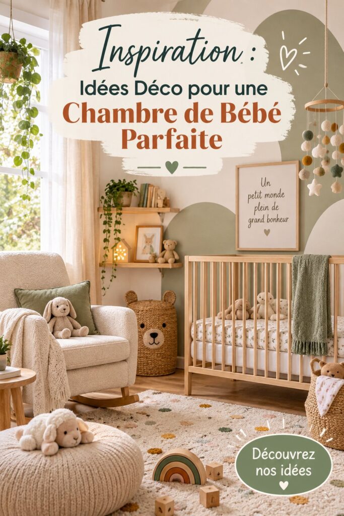 Chambre de bébé décorée avec des couleurs douces et des accessoires tendance.