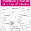 Journal de grossesse imprimable avec des pages colorées