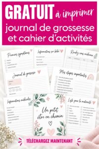 Journal de grossesse imprimable avec des pages colorées