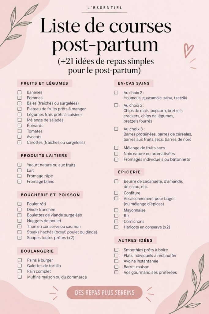 Une maman prépare un repas sain en utilisant des ingrédients frais post-partum.