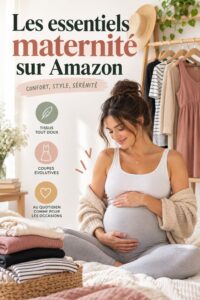 Vêtements de maternité colorés et stylés trouvés sur Amazon, idéaux pour les futures mamans.