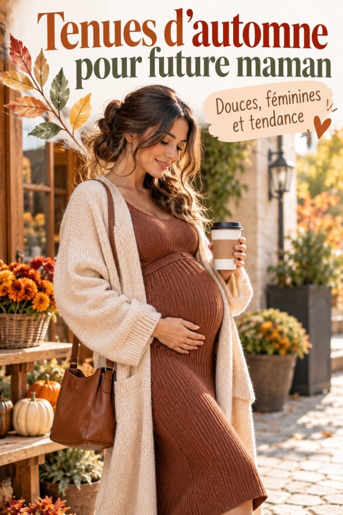Mode de grossesse automnale avec des robes confortables et élégantes.