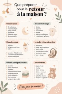 Image d'une chambre de bébé prête avec des accessoires essentiels pour le retour à la maison.