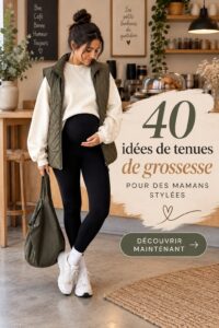 Une maman stylée portant une robe de maternité élégante et confortable