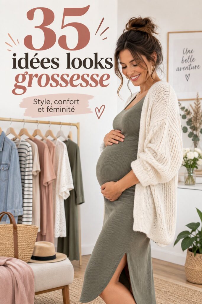 Vêtements de grossesse stylés affichant divers looks
