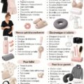 Valise de maternité avec des essentiels pour l'hôpital.