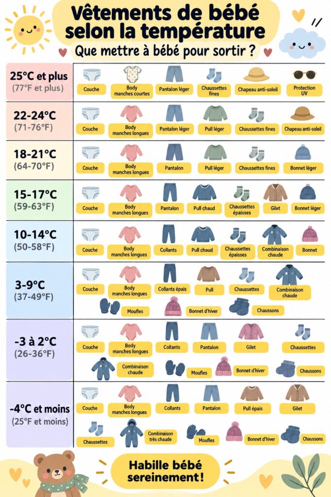 Un bébé habillé en vêtements d'été, prêt pour une sortie au soleil.