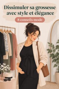 Femme enceinte portant un look stylé qui cache son baby bump