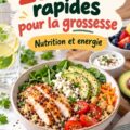 Assiette colorée avec plusieurs déjeuners sains pour femmes enceintes