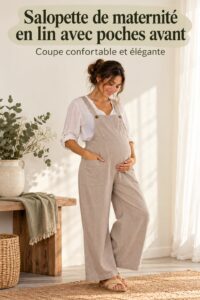 Salopette en lin élégante pour femmes enceintes en plein air