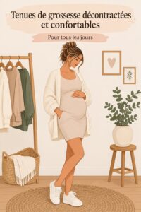 Tenues décontractées et à la mode pour futures mamans adaptées à toutes les occasions.