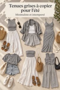 Tenues grises élégantes et confortables pour l'été.