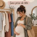 Femme enceinte portant une robe de maternité élégante et confortable