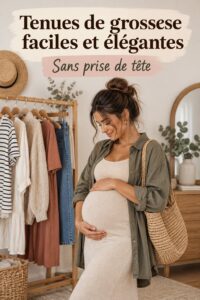 Femme enceinte portant une robe de maternité élégante et confortable