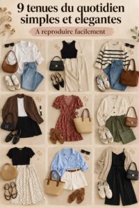 Une collection stylée de tenues du quotidien adaptées aux mamans modernes.